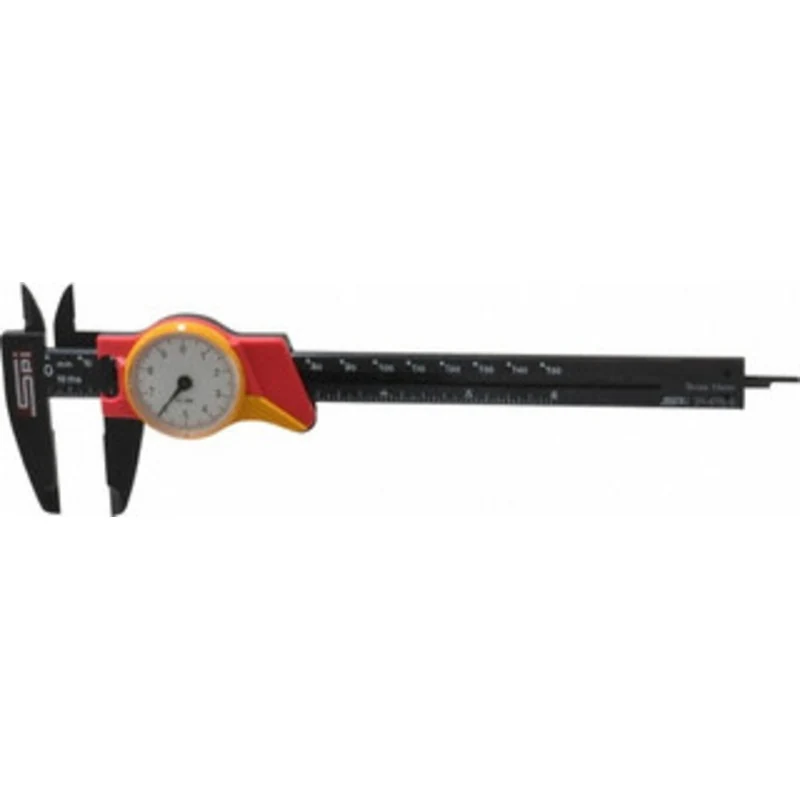 SPI Polymid Plastic Dial Caliper, Range 0-150mm, Tough As Steel, 60% Fiberglass, Corrosion Resistant - 31-415-3